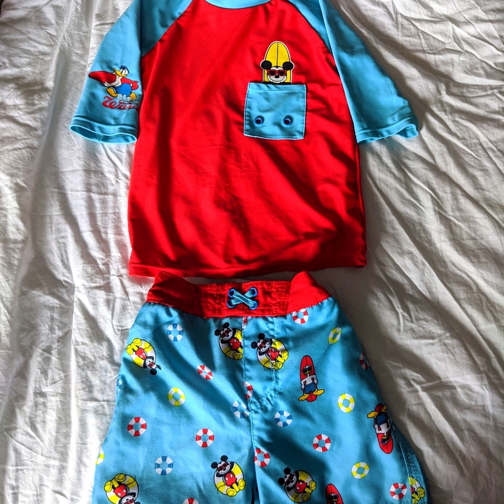 Mickey Mouse Boys Swimsuit and Swim Top